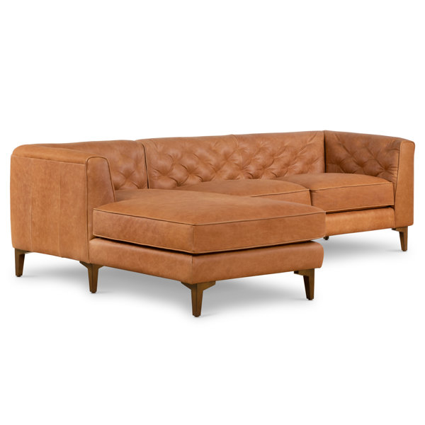 Edgemod Essex 105" Wide Genuine Leather Sofa & Chaise Wayfair